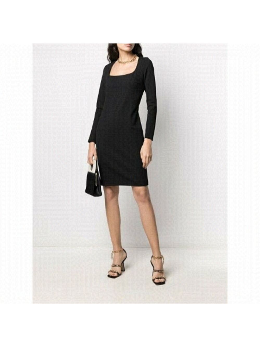 Hugo Boss BNWOT womens "Dineka" long sleeve black fitted dress sz 14 exposed zip